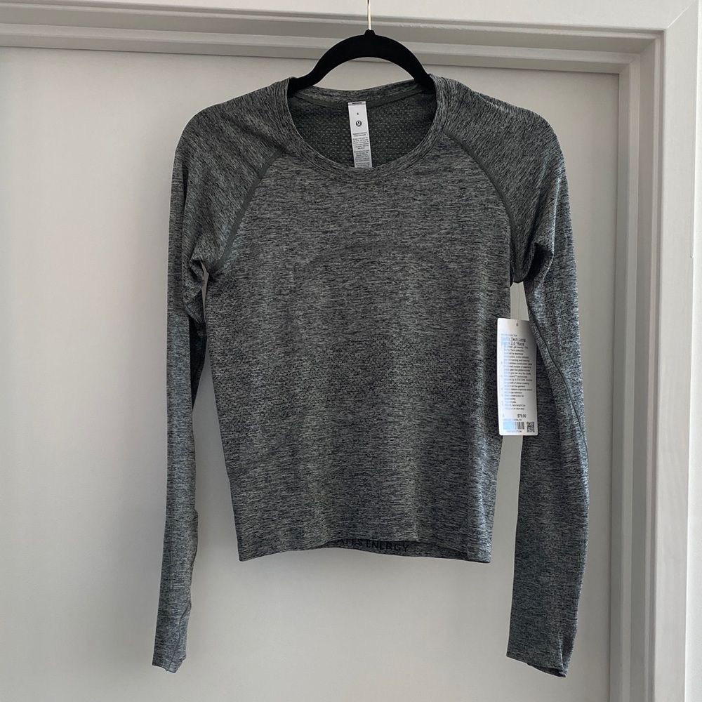 Swiftly Tech Long Sleeve 2.0 in Green grey, race length